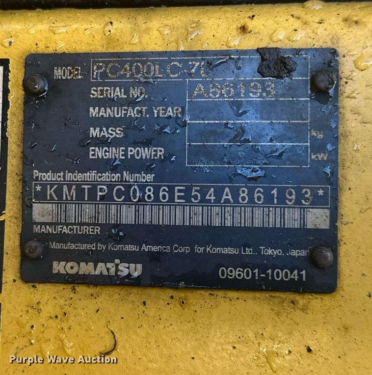 image for item LO9383 2004 Komatsu PC400LC-7L  excavator