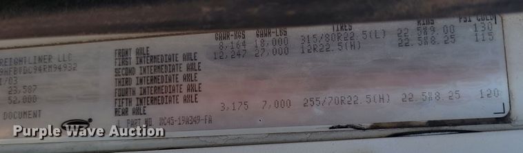 image for item LQ9256 2004 Sterling Condor  refuse truck