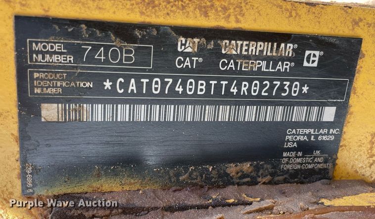 image for item LV9249 2014 Caterpillar 740B  haul truck