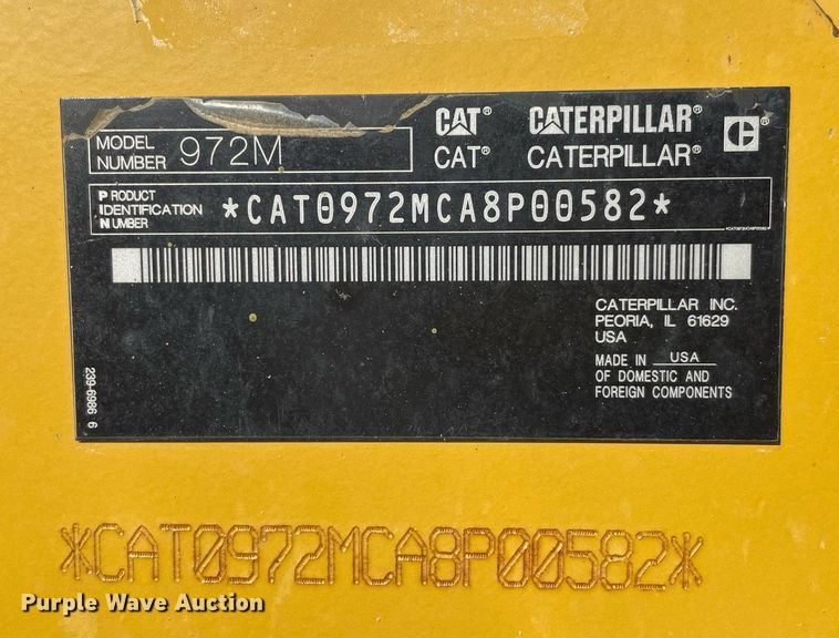 image for item LV9253 2015 Caterpillar 972M  wheel loader