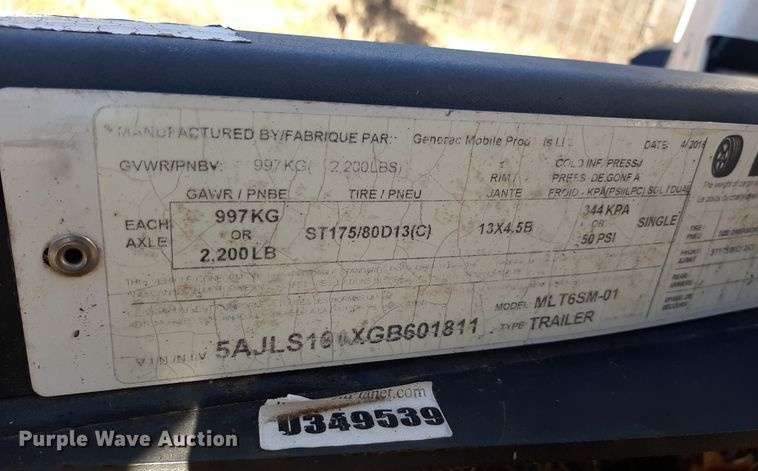 image for item LX9904 2016 Generac Magnum light plant
