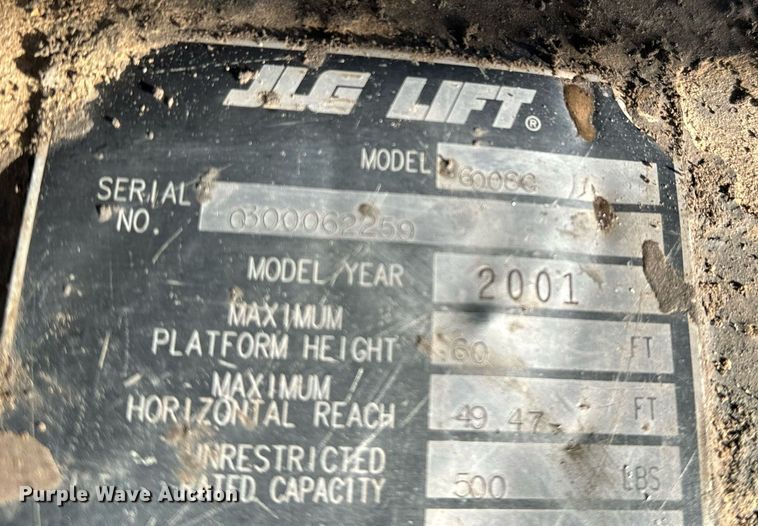 image for item LX9929 2001 JLG 600SC  boom lift