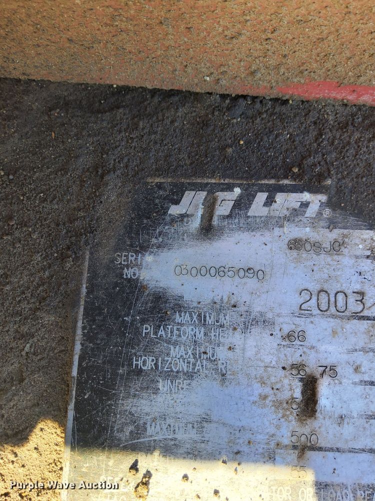 image for item LX9931 2003 JLG 660SJC  boom lift