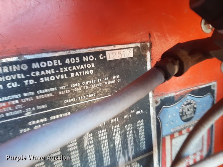 image for item LX9933 1964 Koehring 405-2A  crane