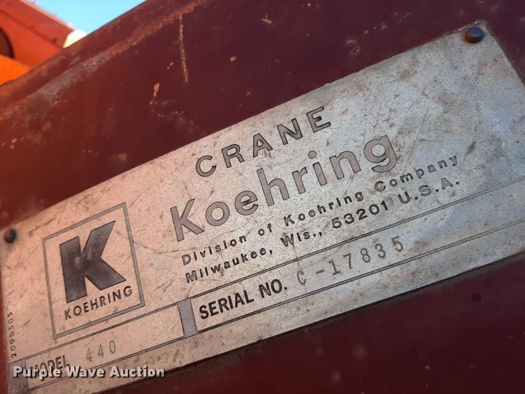 image for item LX9935 1976 Koehring 440  crane