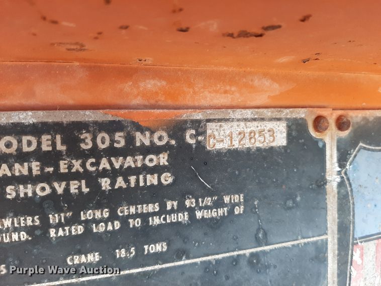 image for item LX9937 1965 Koehring 305  crane