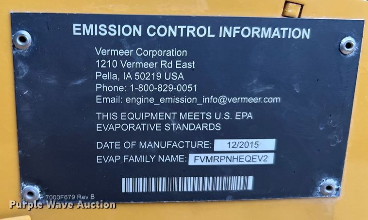 image for item MH9966 2016 Vermeer FTX25  trencher