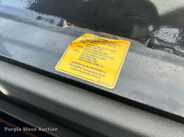 image for item MH9982 2019 Kubota KX018-4R1  mini excavator