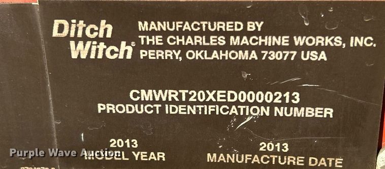 image for item MO9129 2013 Ditch Witch RT20  trencher