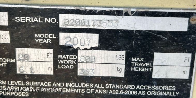 image for item NE9568 2007 JLG 2030ES  scissor lift