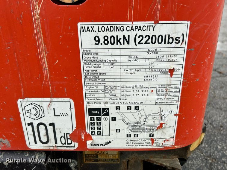 image for item NE9598 2019 Canycom SC75  concrete buggy