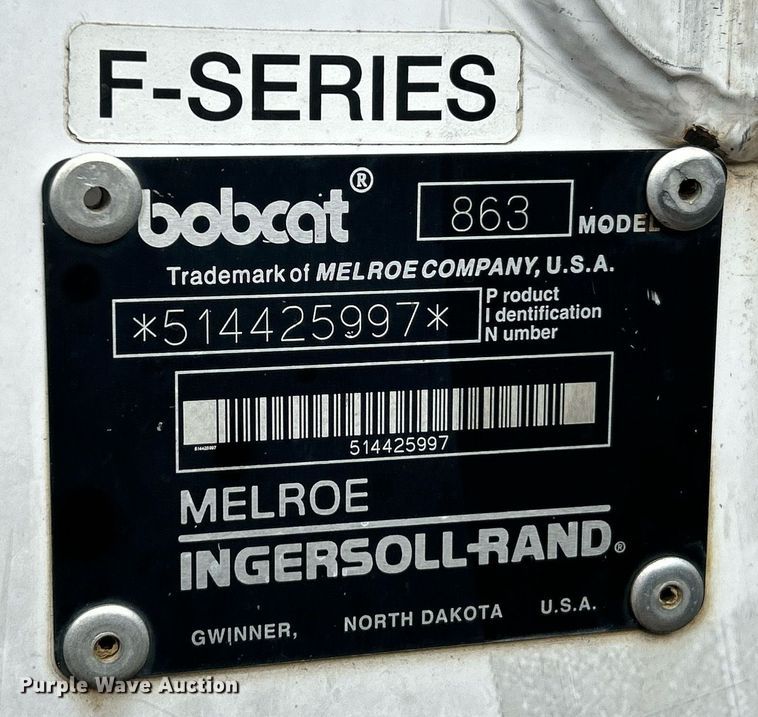 image for item NE9629 1998 Bobcat 863  skid steer loader