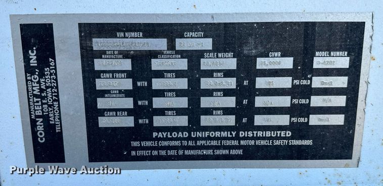 image for item NI9590 2005 Corn Belt S-4202  bottom dump trailer