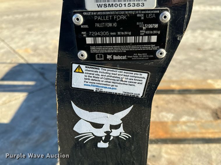 image for item NI9639 Bobcat Pallet Fork HD  skid steer forks