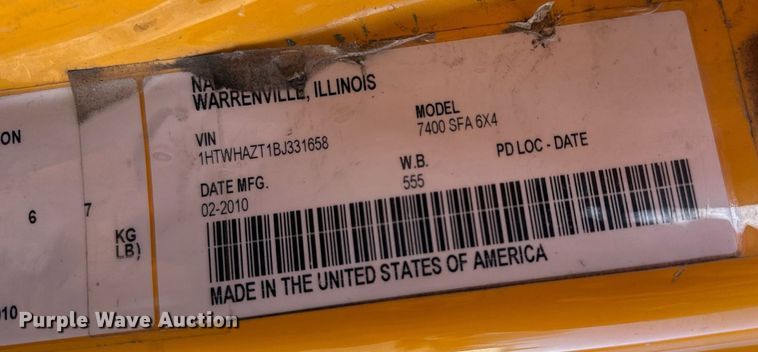 image for item NM9089 2011 International 7400 SFA  dump truck