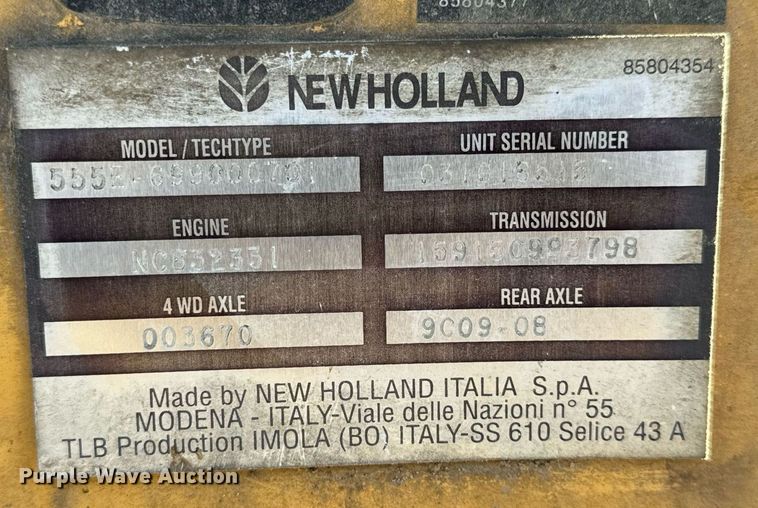 image for item NM9107 1999 New Holland 555E  backhoe