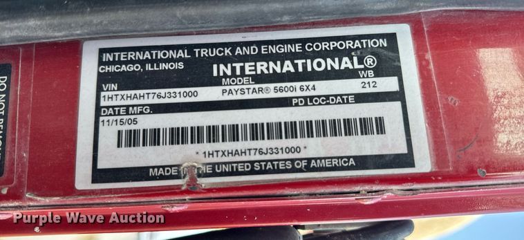 image for item NM9126 2006 International Paystar 5600i  ready mix truck