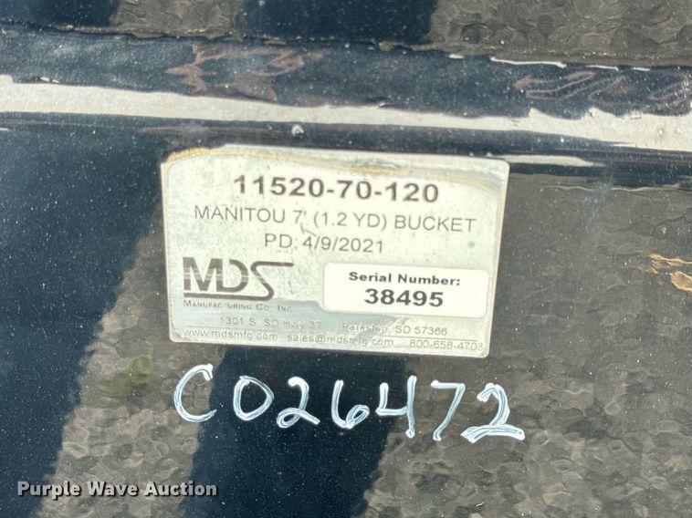 image for item NM9136 2021 MDS 11520-70-129  84" W telehandler bucket