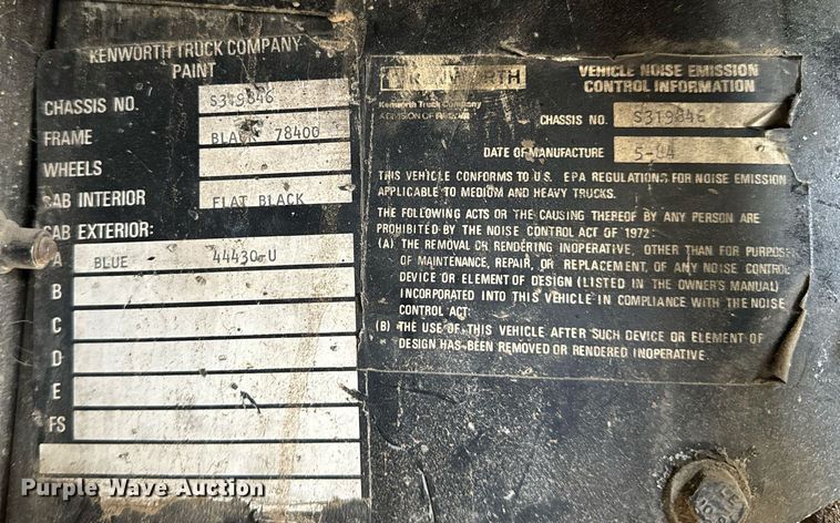 image for item NM9165 1984 Kenworth W900  dump truck