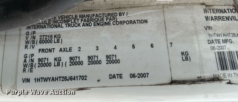 image for item NM9166 2008 International WorkStar 7600  crane truck