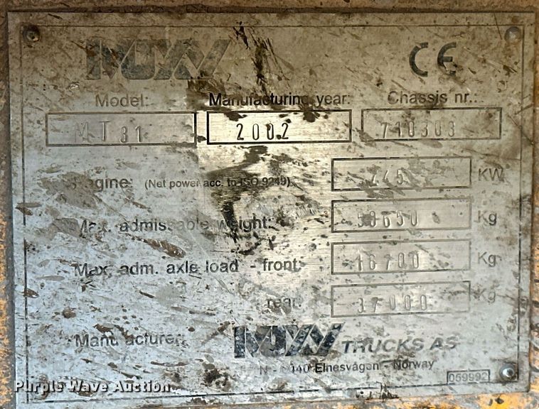 image for item NO9492 2002 Moxy MT31  haul truck