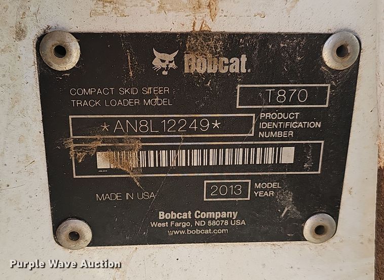 image for item NP9245 2013 Bobcat T870  tracked skid steer loader