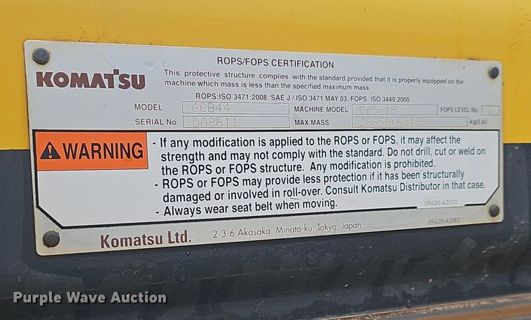image for item NP9251 2019 Komatsu D65PXI-18  dozer