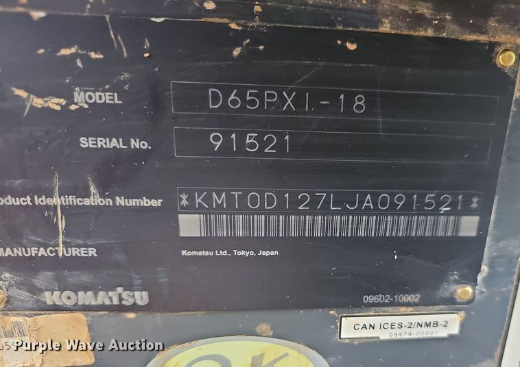 image for item NP9251 2019 Komatsu D65PXI-18  dozer