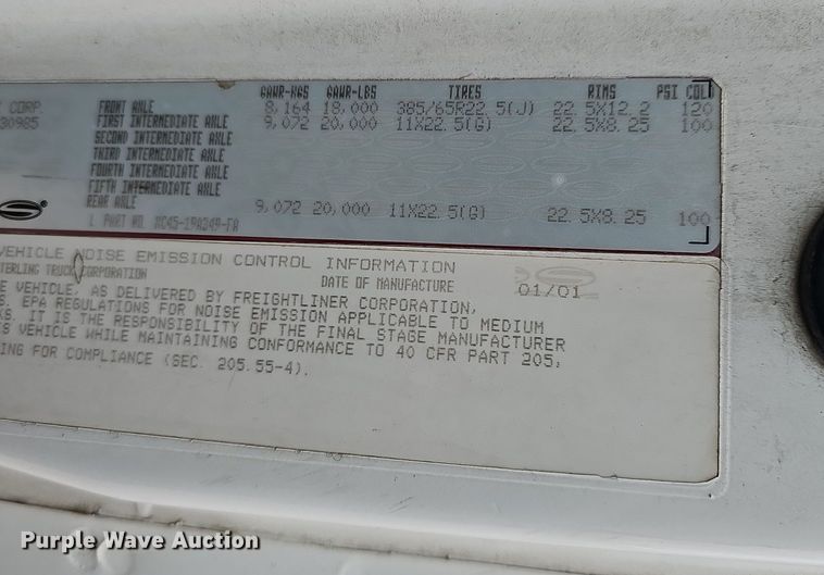 image for item NP9259 2001 Sterling L-Line  crane truck