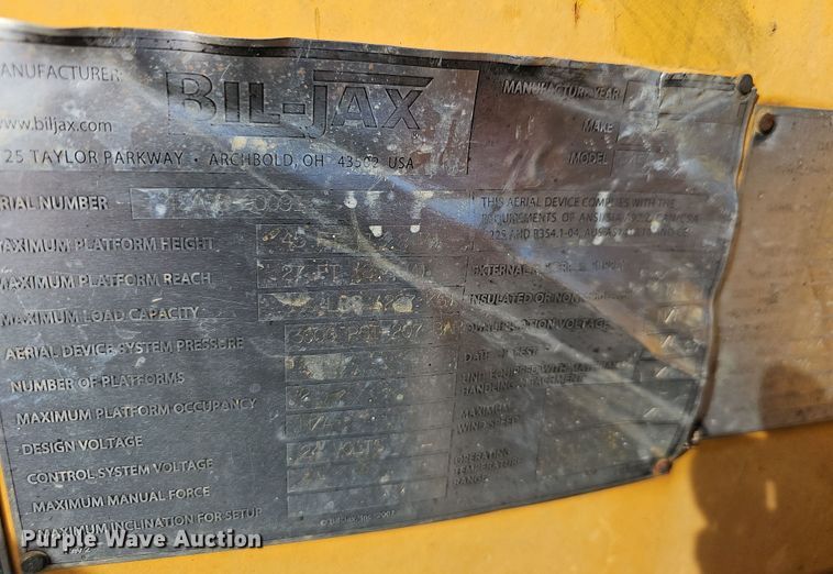 image for item NP9274 2008 Bil-Jax 4527A  boom lift