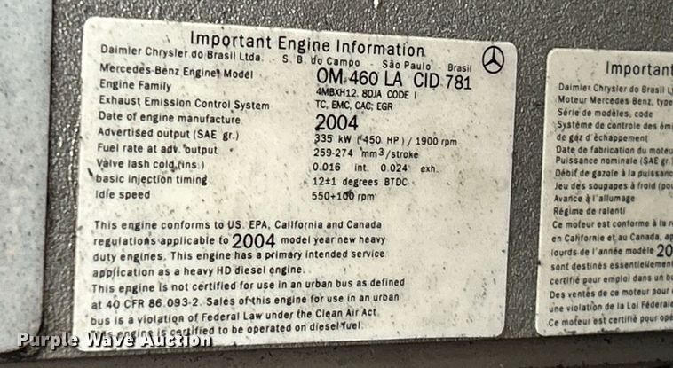 image for item NR9294 2005 Sterling LT9500  crane truck