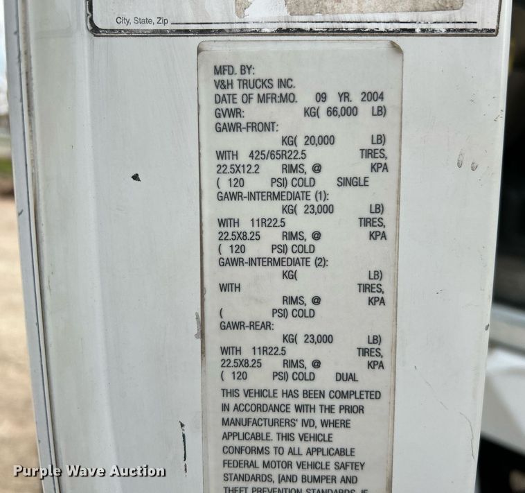 image for item NR9294 2005 Sterling LT9500  crane truck