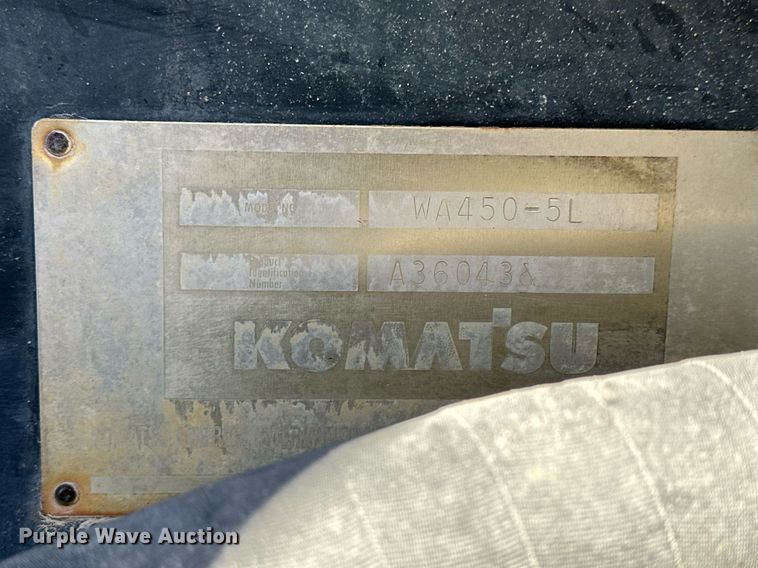 image for item NS9024 2002 Komatsu WA450-5  wheel loader