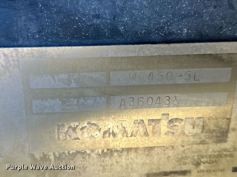 image for item NS9024 2002 Komatsu WA450-5  wheel loader