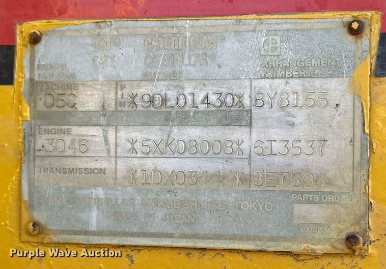 image for item NS9025 1996 Caterpillar D5C Series III  dozer