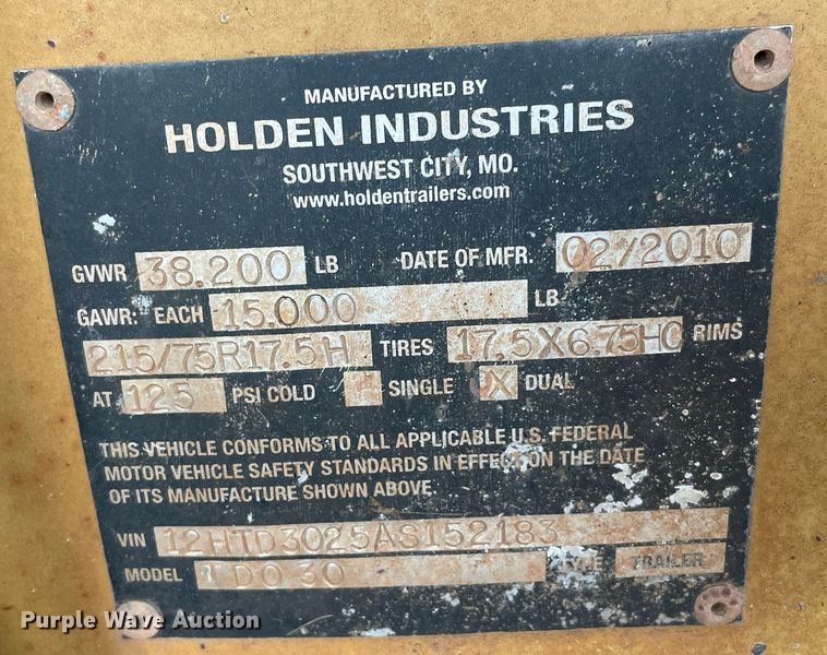 image for item NZ9008 2010 Holden TD030  equipment trailer