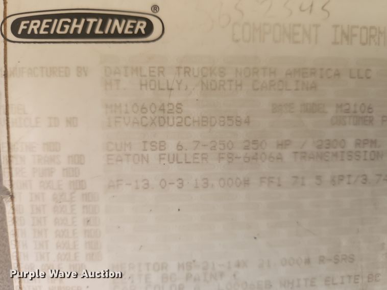 image for item NZ9110 2012 Freightliner M2106  forestry bucket truck