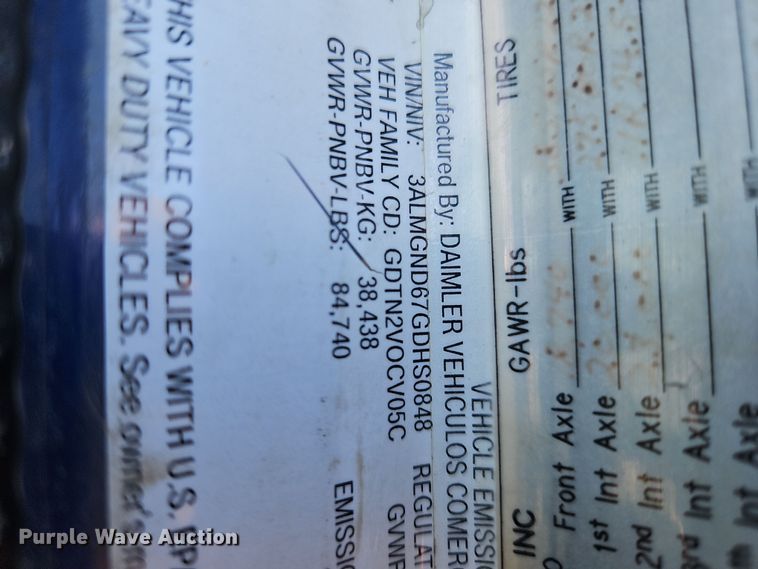 image for item NZ9115 2016 Freightliner Coronado 122SD  dump truck