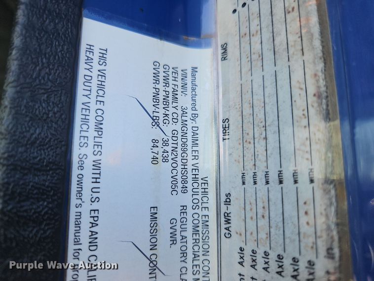 image for item NZ9116 2016 Freightliner Coronado 122SD  dump truck