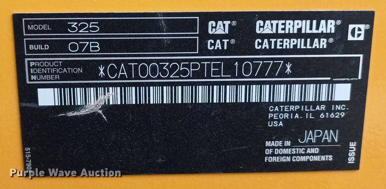 image for item OA9193 2021 Caterpillar 325  excavator