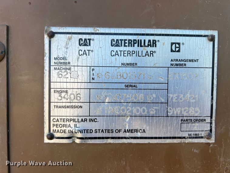 image for item OA9226 1993 Caterpillar 621E  scraper