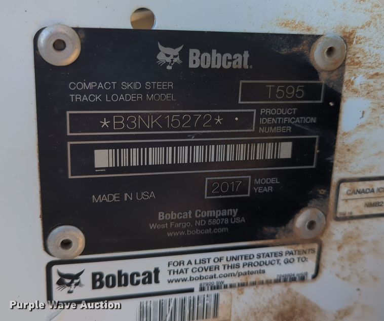 image for item OD9078 2017 Bobcat T595  tracked skid steer loader