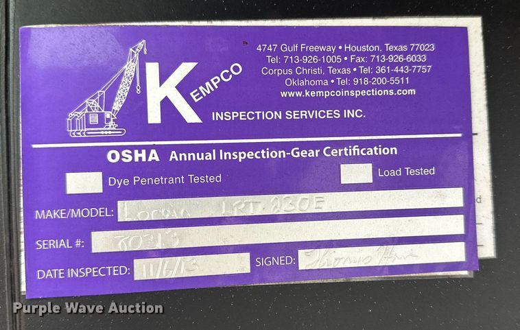 image for item OD9766 1994 Lorain LRT 230E  crane