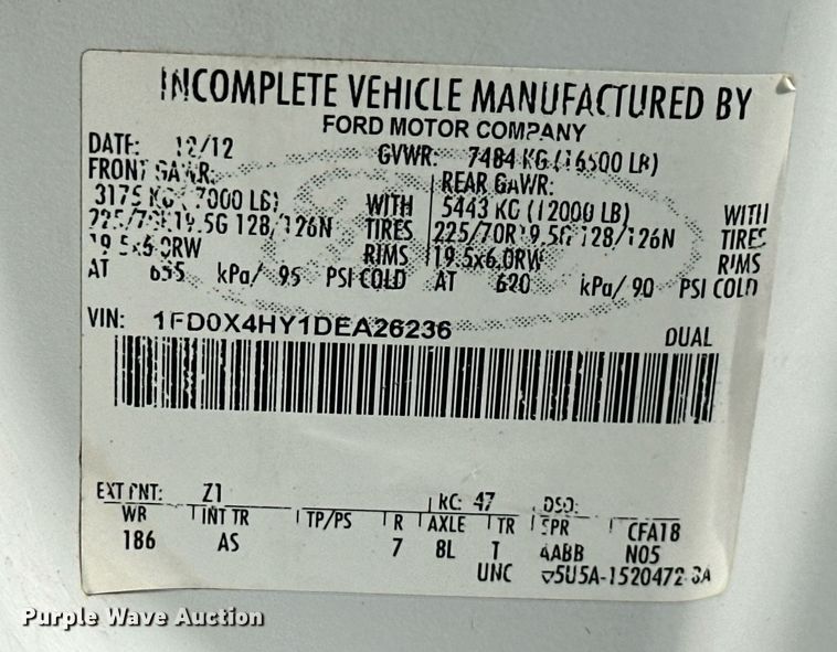 image for item OD9811 2013 Ford F450 Super Duty  SuperCab utility / service truck