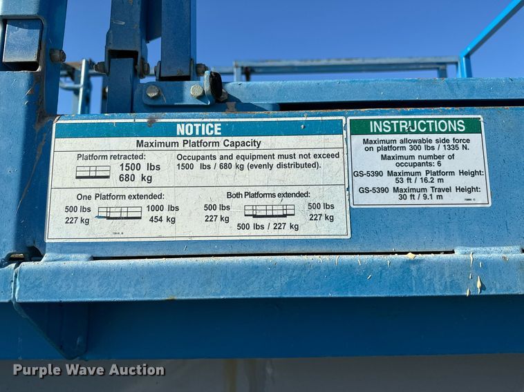 image for item OF9648 2008 Genie GS-5390  scissor lift