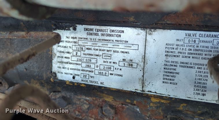 image for item OL9222 1978 Mack ENDT 676  engine