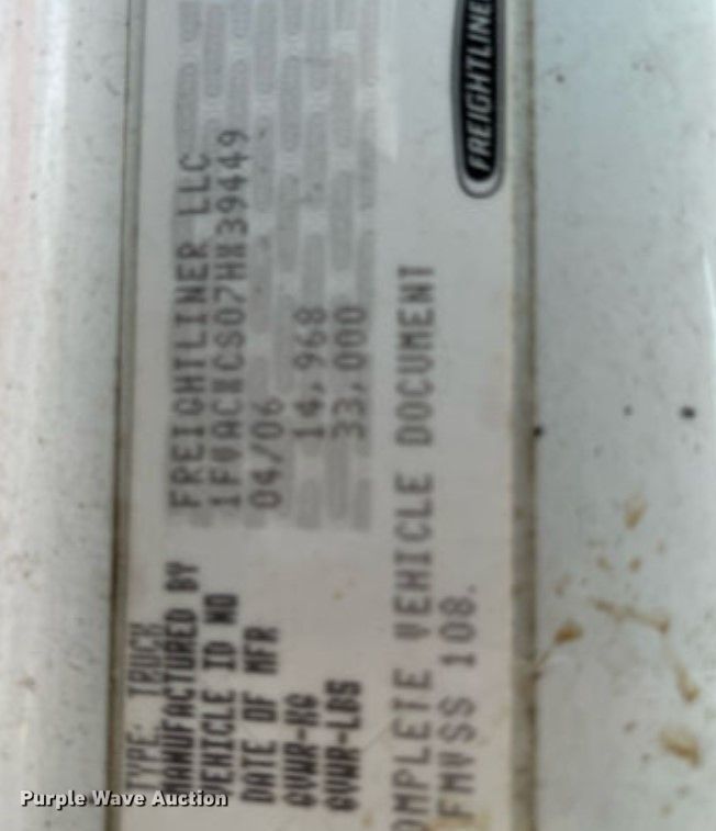 image for item DH8591 2007 Freightliner Business Class M2  refrigerated truck