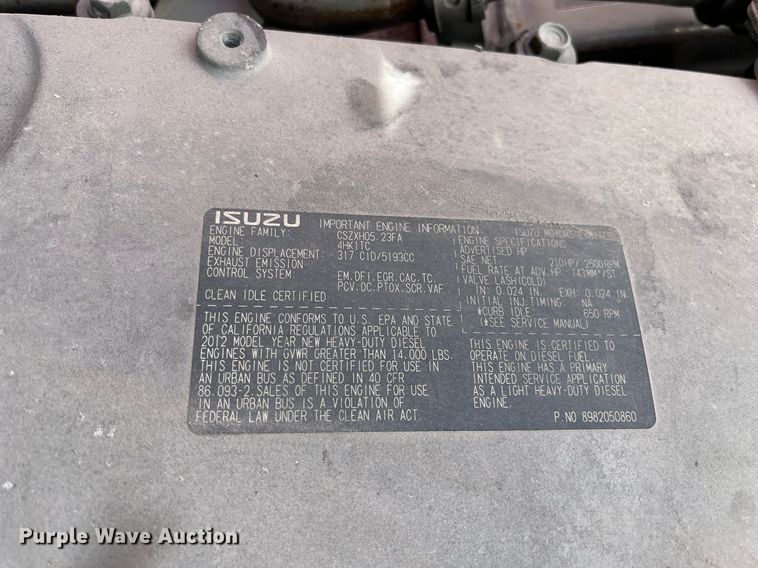 image for item DH8593 2013 Isuzu NRR  box truck