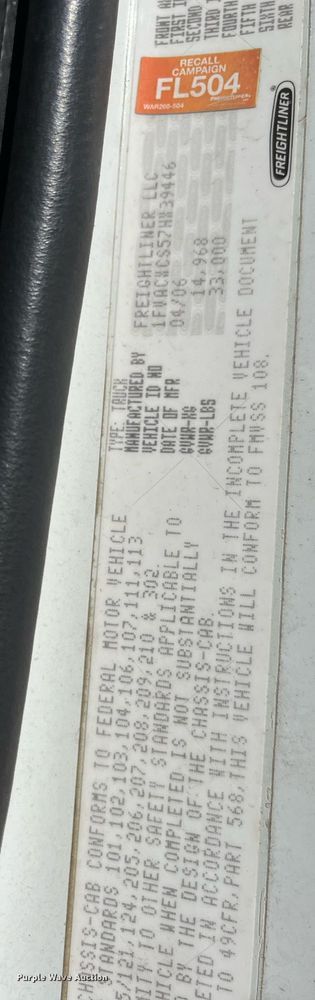 image for item DH8594 2007 Freightliner Business Class M2  refrigerated truck