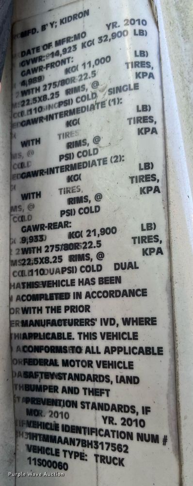 image for item DH8598 2011 International DuraStar 4300  refrigerated truck